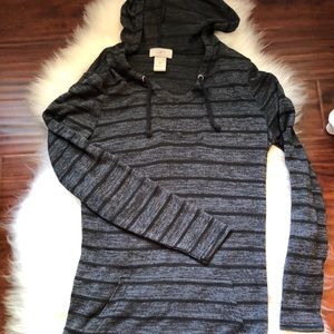 Loft XS Hooded Striped Sweater
